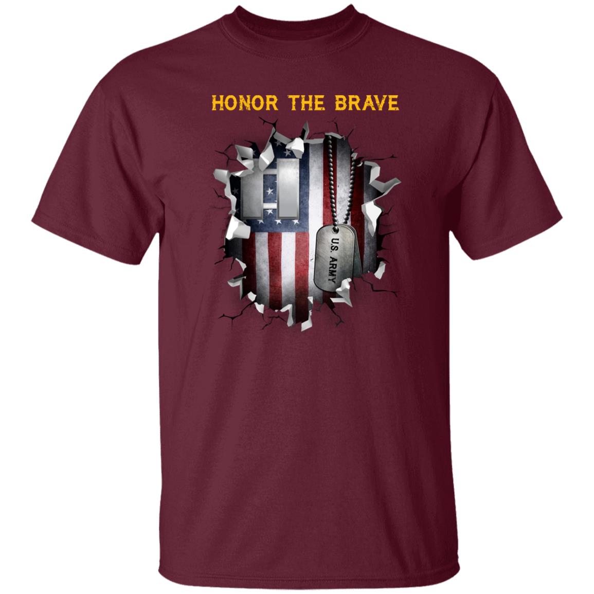 US Army O-3 Captain O3 CPT Commissioned Officer - Honor The Brave Front Shirt