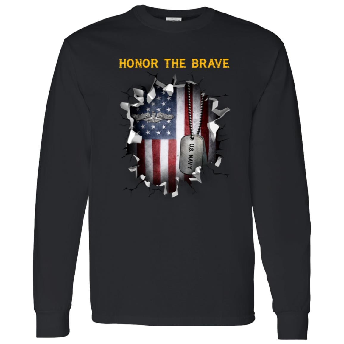 US Navy Submarine Enlisted - Honor The Brave Front Shirt