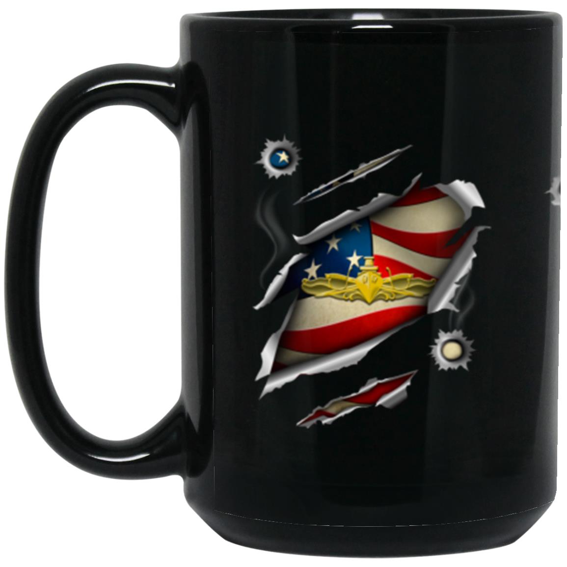 US Navy Surface Warfare Officer 11oz - 15oz Black Mug