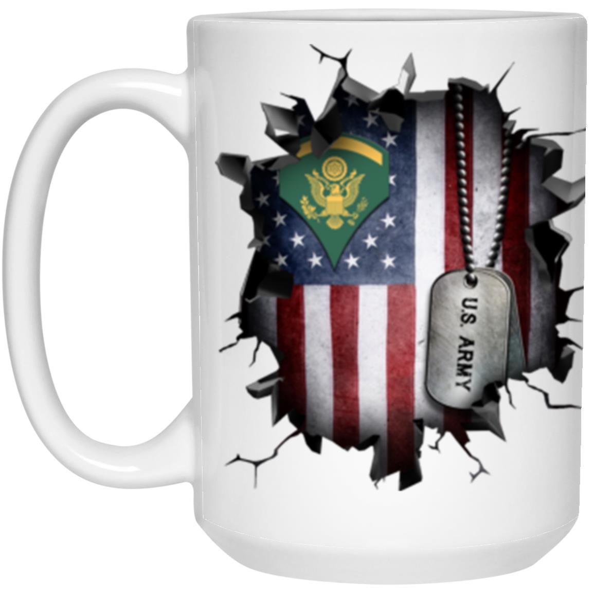 US Army E-5 SPC E5 Specialist Ranks 3D Break Effect 11oz - 15oz White Mug