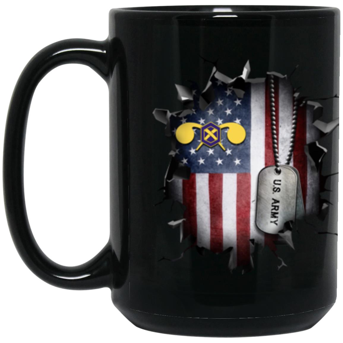 US Army Chemical Corps 3D Break Effect 11oz - 15oz Black Mug