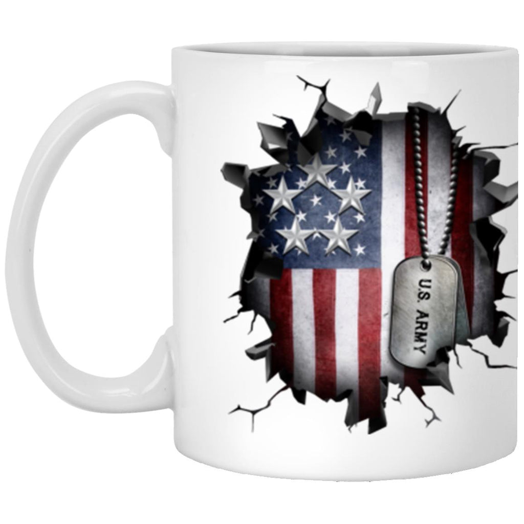 US Army O-10 General of the Army O10 GA General Officer Ranks 3D Break Effect 11oz - 15oz White Mug