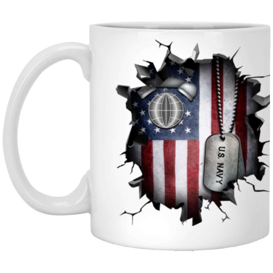 US Navy Interior Communications Electrician Navy IC 3D Break Effect 11oz - 15oz White Mug