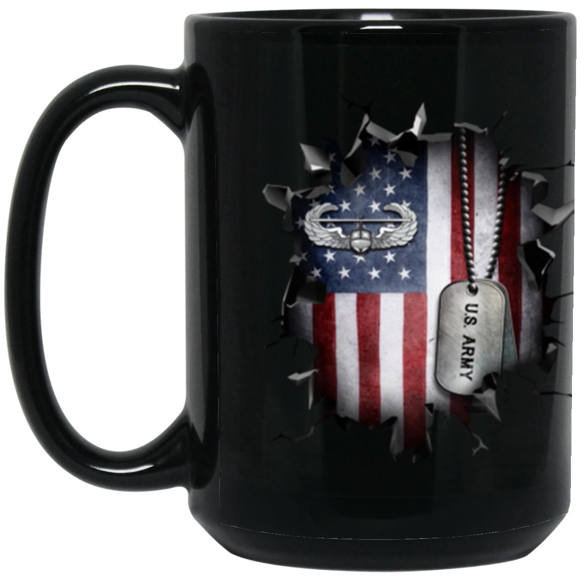 US Army Air Assault 3D Break Effect 11oz - 15oz Black Mug