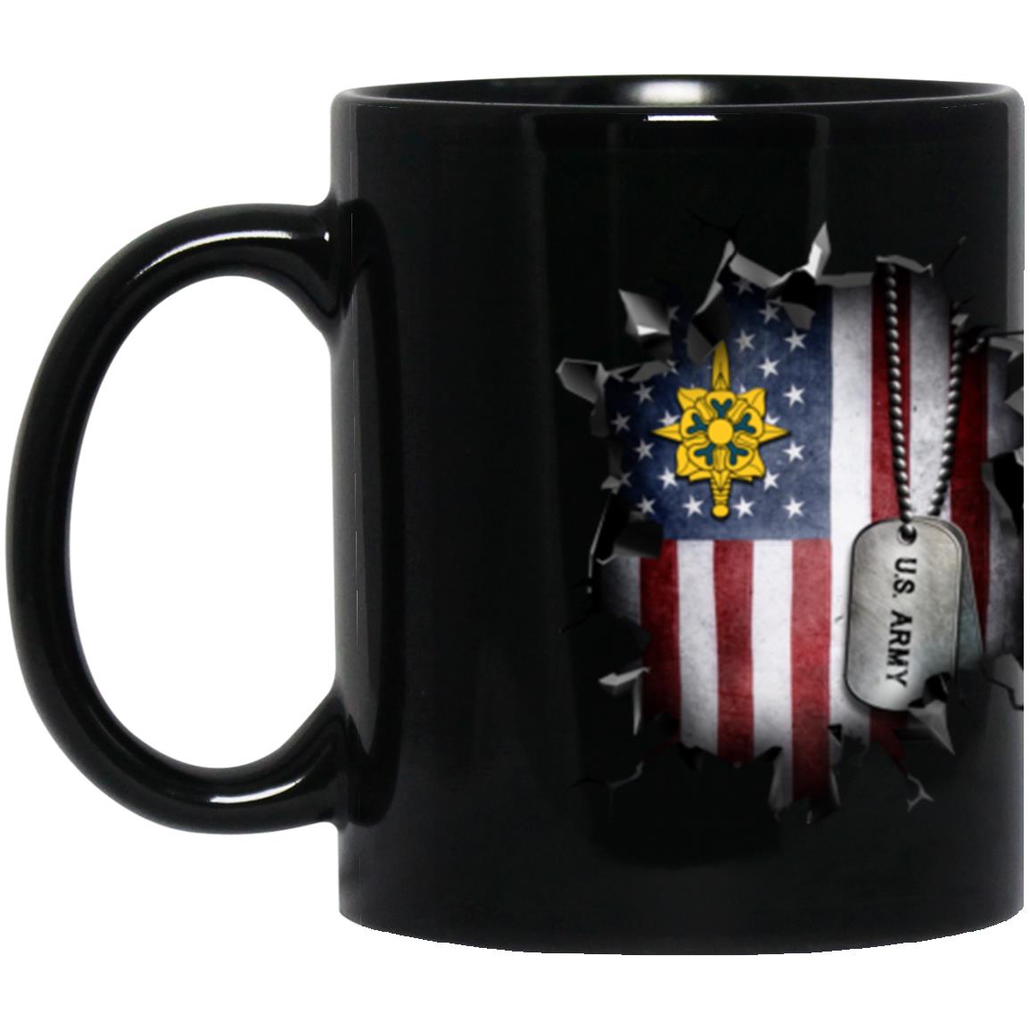 US Army Military Intelligence Branch 3D Break Effect 11oz - 15oz Black Mug