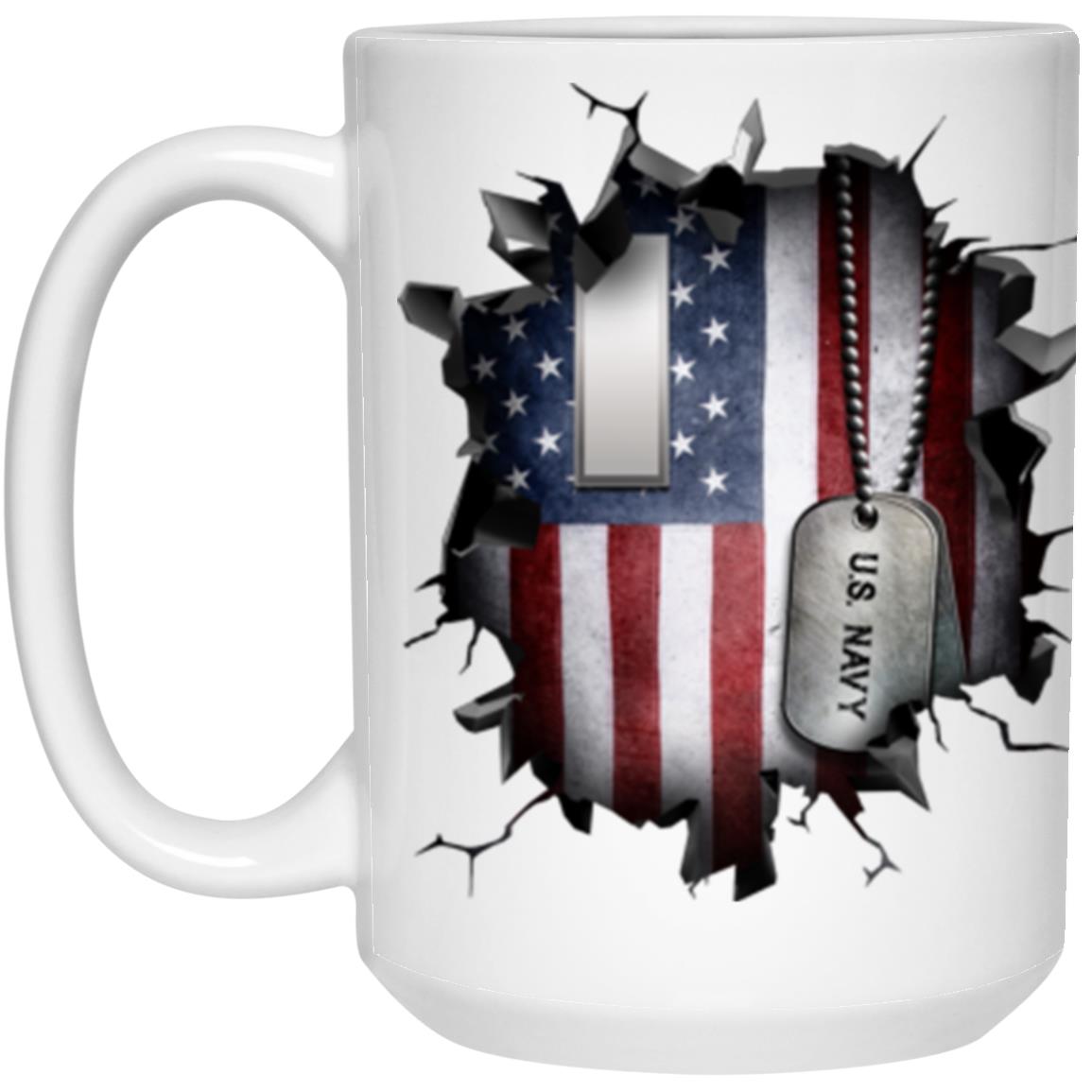 US Navy O-2 Lieutenant Junior Grade O2 LTJG Junior Officer 3D Break Effect Coffee Mug 11oz - 15oz White Mug