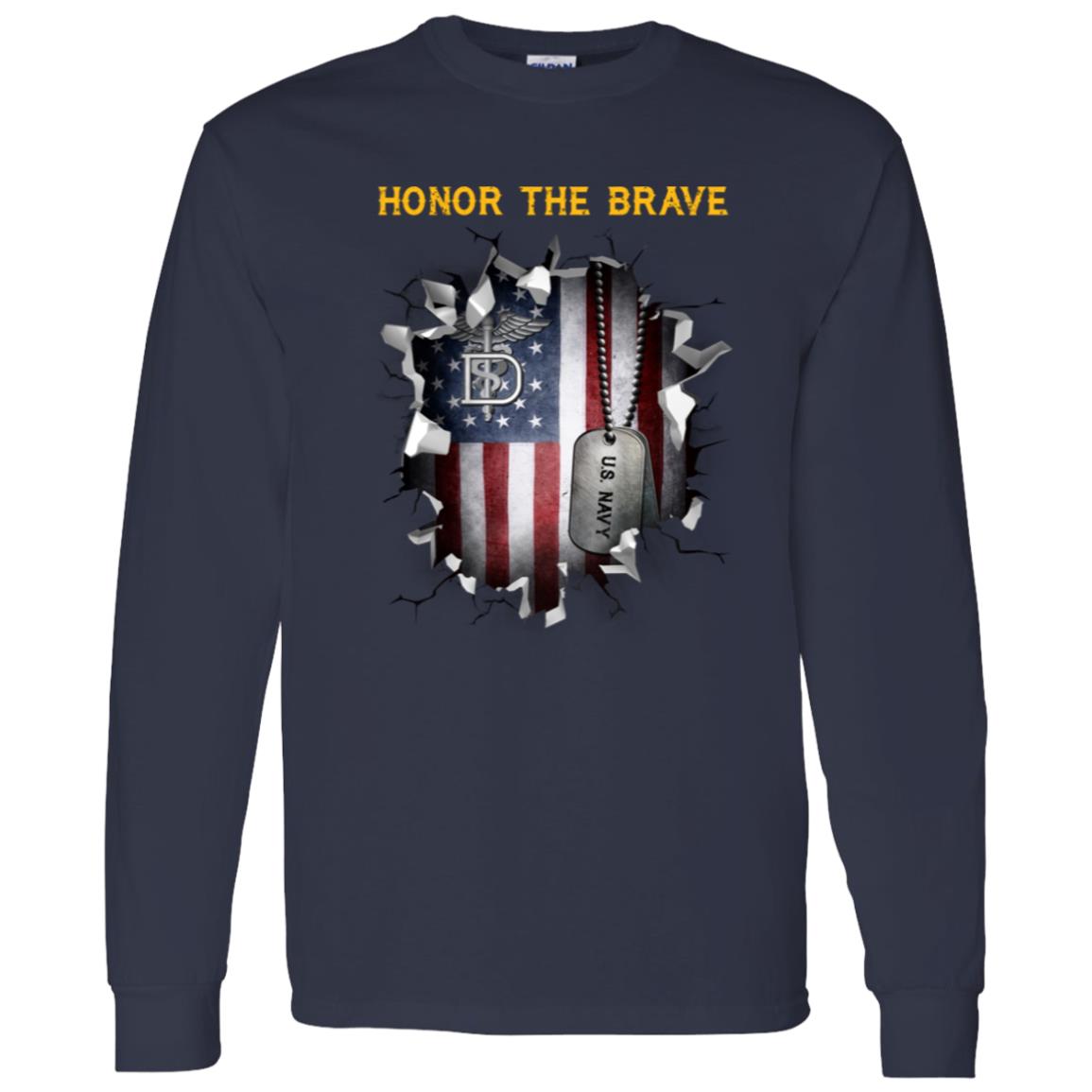 Navy Dental Technician Navy DT - Honor The Brave Front Shirt