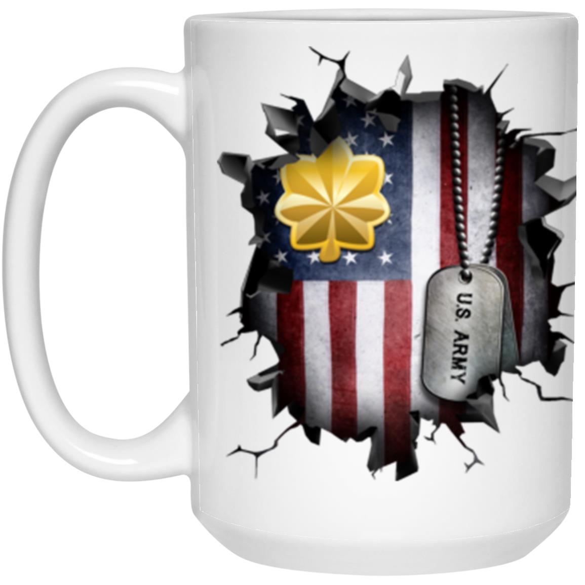 US Army O-4 Major O4 MAJ Field Officer Ranks 3D Break Effect 11oz - 15oz White Mug