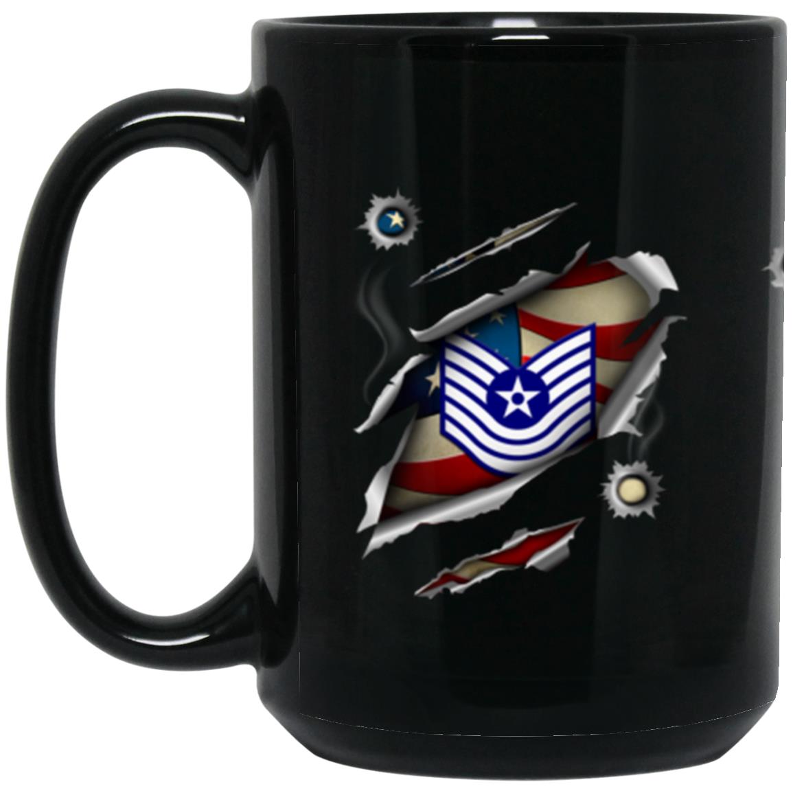 US Air Force E-7 Old Style Rank 11oz - 15oz Black Mug