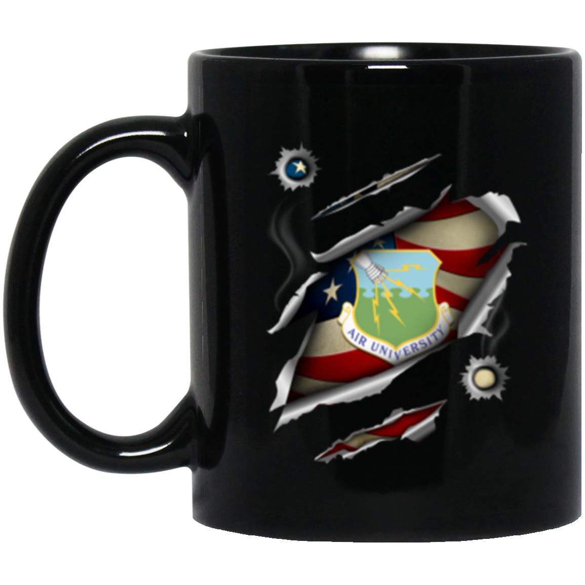 US Air Force Air University 3D Bullet Holes Effect 11oz - 15oz Black Mug