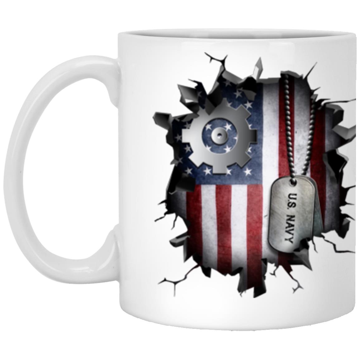 US Navy Engineman Navy EN 3D Break Effect 11oz - 15oz White Mug