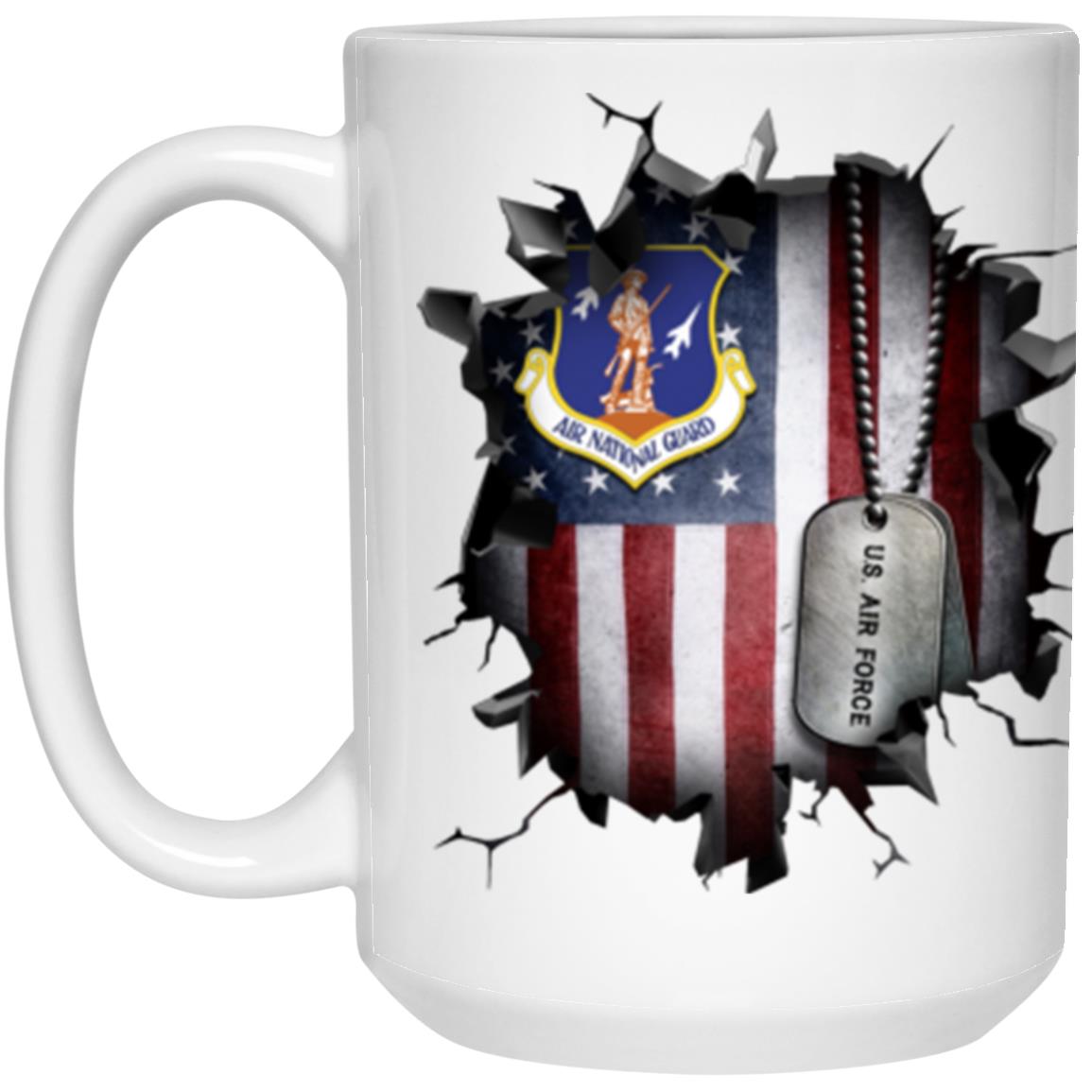 US Air Force Air National Guard 3D Break Effect Coffee Mug 11oz - 15oz White Mug