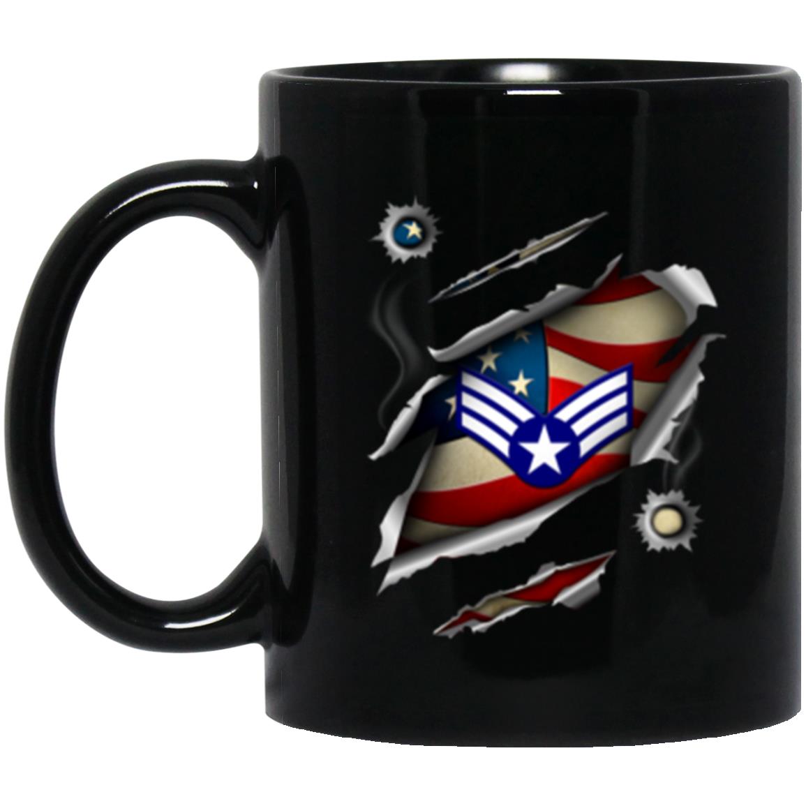 US Air Force E-4 Buck Sergeant 11oz - 15oz Black Mug