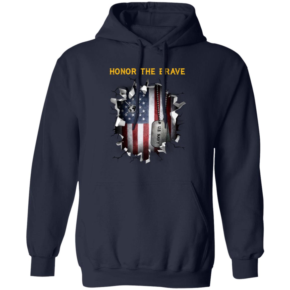 Navy Mass Communications Specialist Navy MC - Honor The Brave Front Shirt