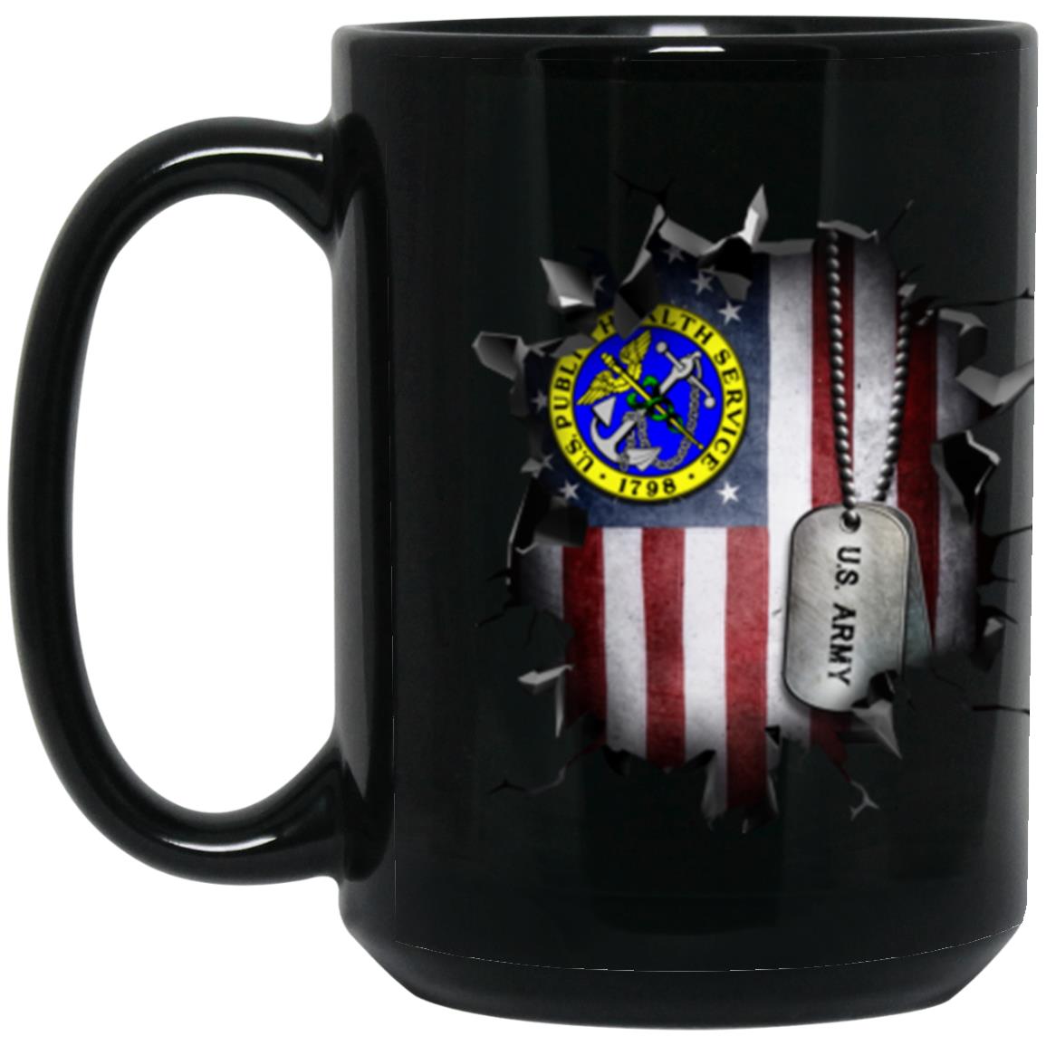 US Army Public Health Service 3D Break Effect 11oz - 15oz Black Mug