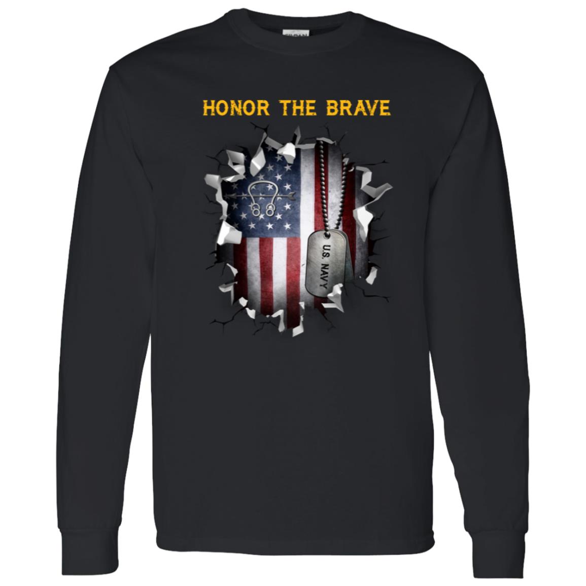 Navy Sonar Technician Navy ST - Honor The Brave Front Shirt