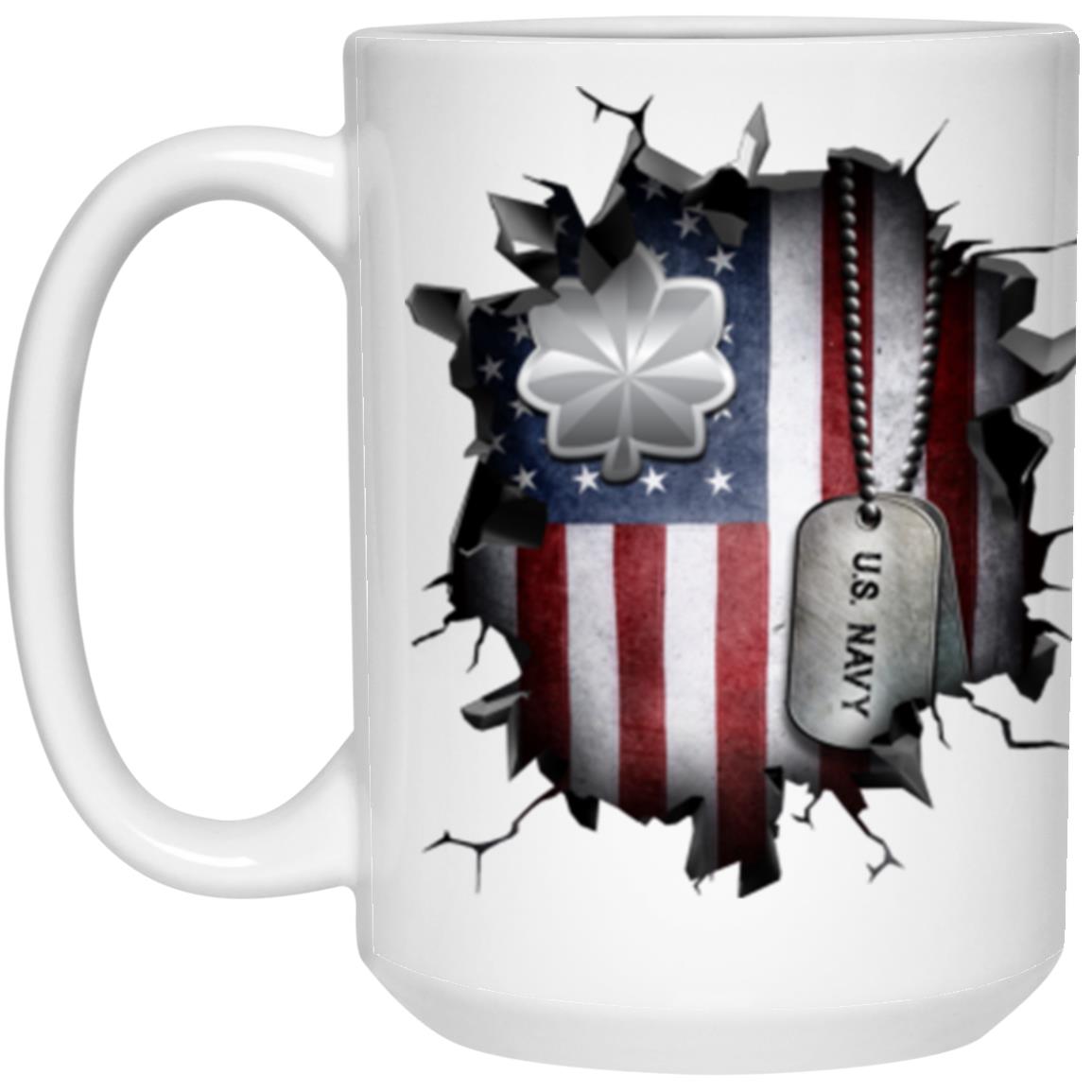 US Navy O-5 Commander O5 CDR Senior Officer  3D Break Effect Coffee Mug 11oz - 15oz White Mug