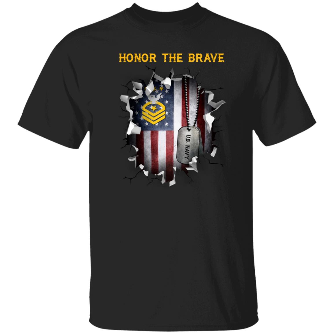 US Navy E-9 Master Chief Petty Officer Of The Navy E9 MCPON Collar Device - Honor The Brave Front Shirt