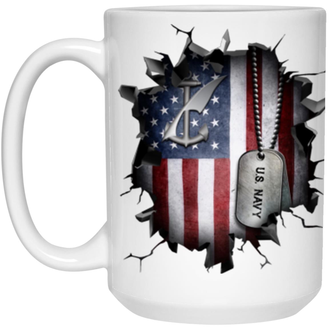 US Navy Counselor Navy NC 3D Break Effect 11oz - 15oz White Mug