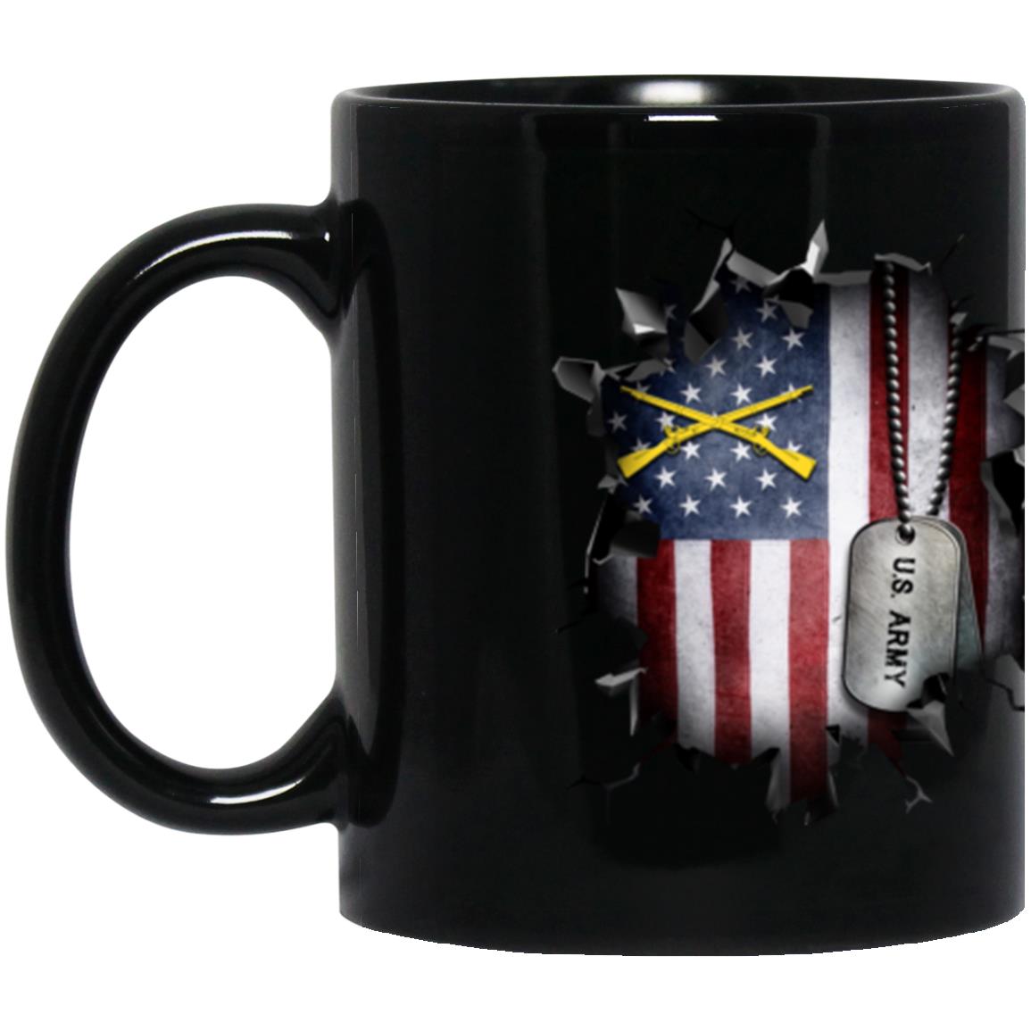 US Army Infantry 3D Break Effect 11oz - 15oz Black Mug