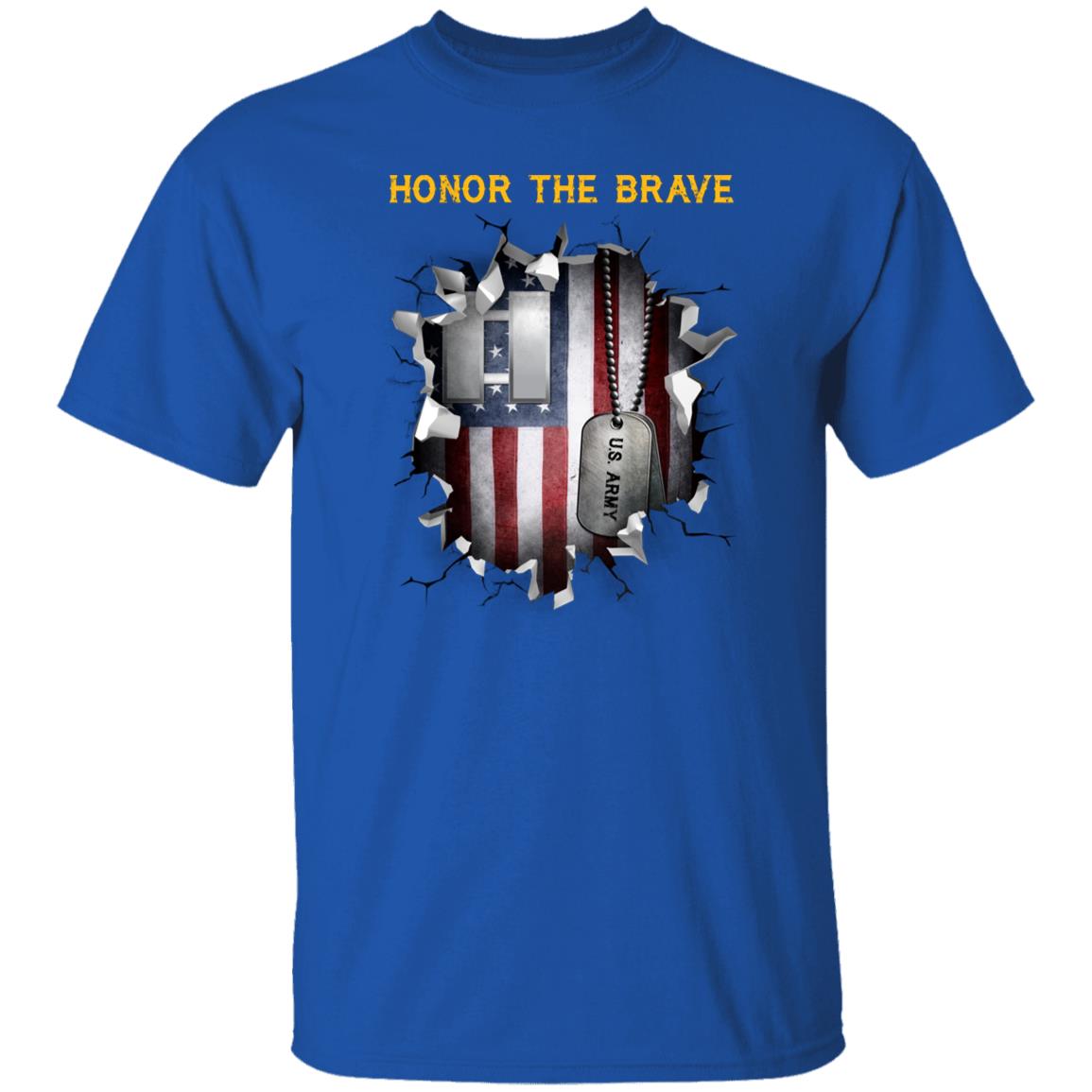 US Army O-3 Captain O3 CPT Commissioned Officer - Honor The Brave Front Shirt