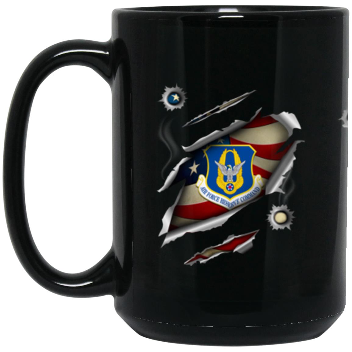 US Air Force Reserve Command 3D Bullet Holes Effect 11oz - 15oz Black Mug