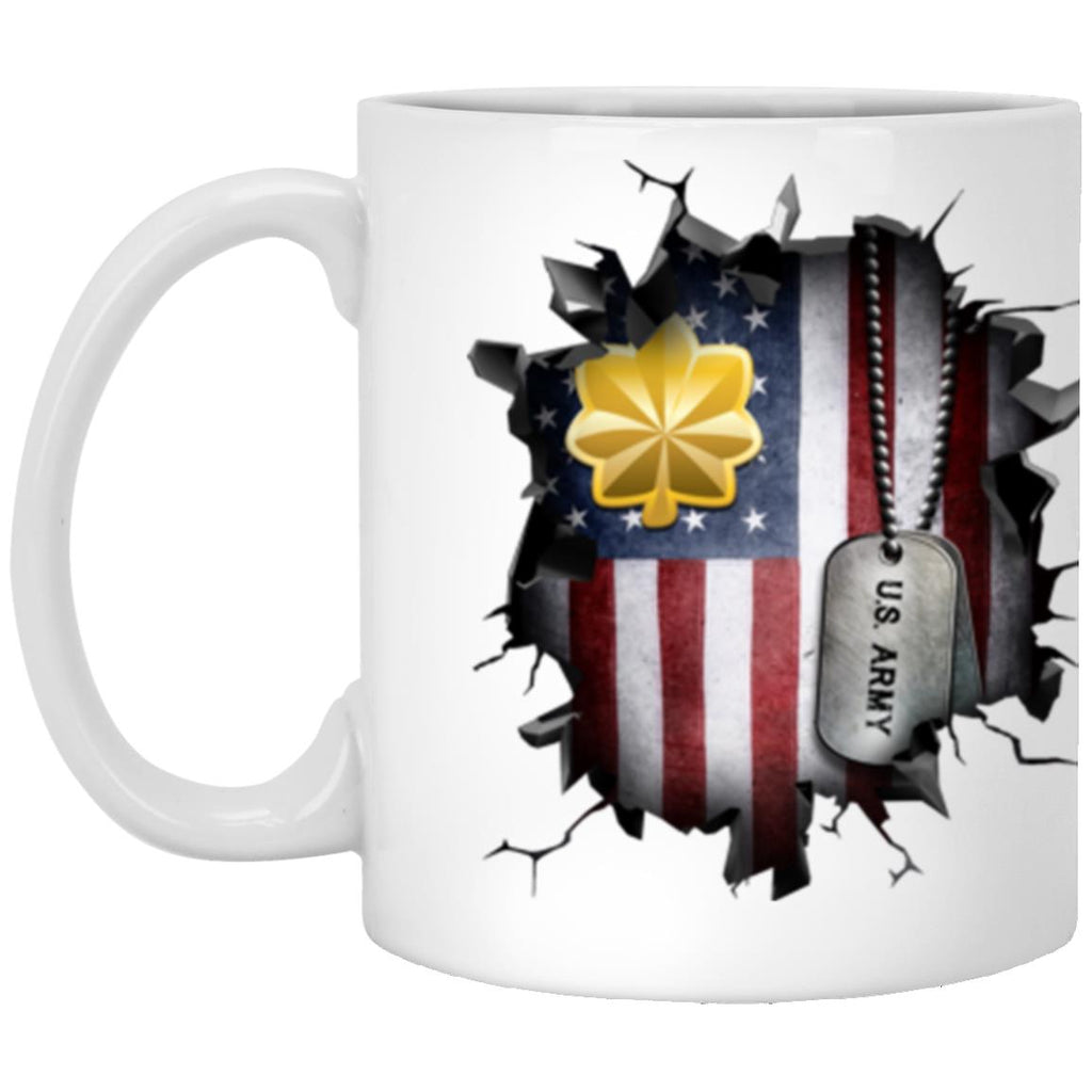 US Army O-4 Major O4 MAJ Field Officer Ranks 3D Break Effect 11oz - 15oz White Mug