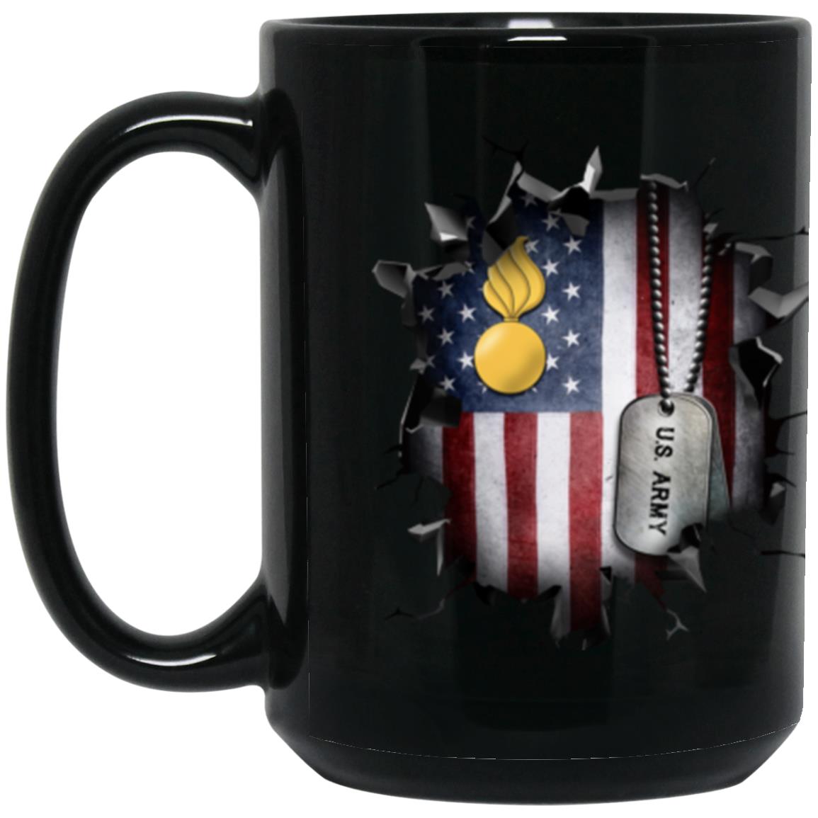 US Army Ordnance Corps 3D Break Effect 11oz - 15oz Black Mug