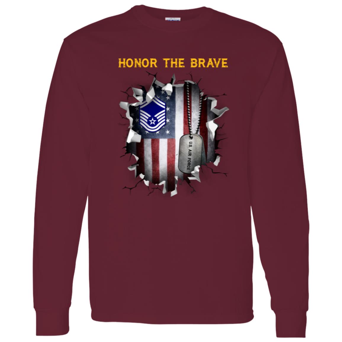 US Air Force E-8 Senior Master Sergeant SMSgt E8 Noncommissioned Officer AF  - Honor The Brave - Honor The Brave Front Shirt