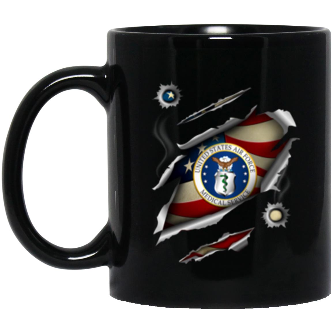 US air force medical service 3D Bullet Holes Effect 11oz - 15oz Black Mug