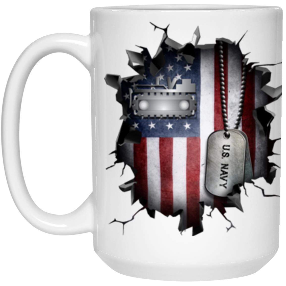 US Navy Equipment Operator Navy EO 3D Break Effect 11oz - 15oz White Mug