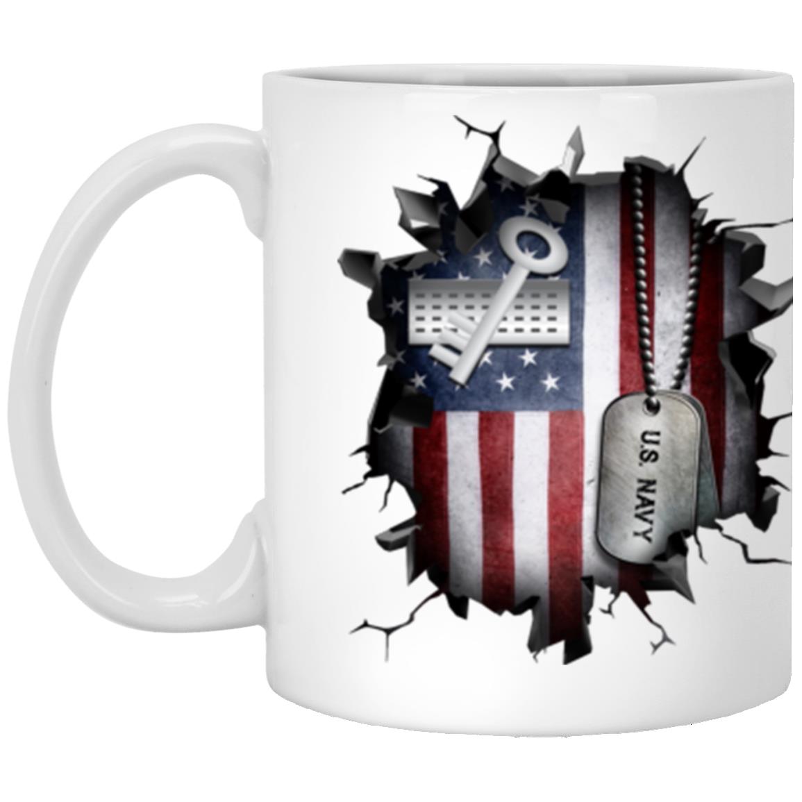 US Navy Disbursing Clerk Navy DK 3D Break Effect 11oz - 15oz White Mug