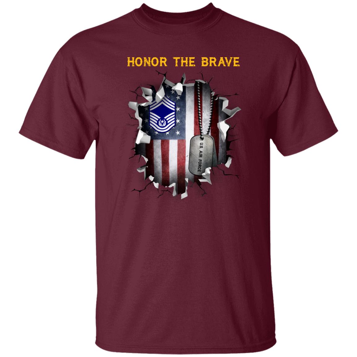 US Air Force E-9 Chief Master Sergeant Of The Air Force E9 CMSAF Noncommissioned Officer (Special) AF  - Honor The Brave - Honor The Brave Front Shirt