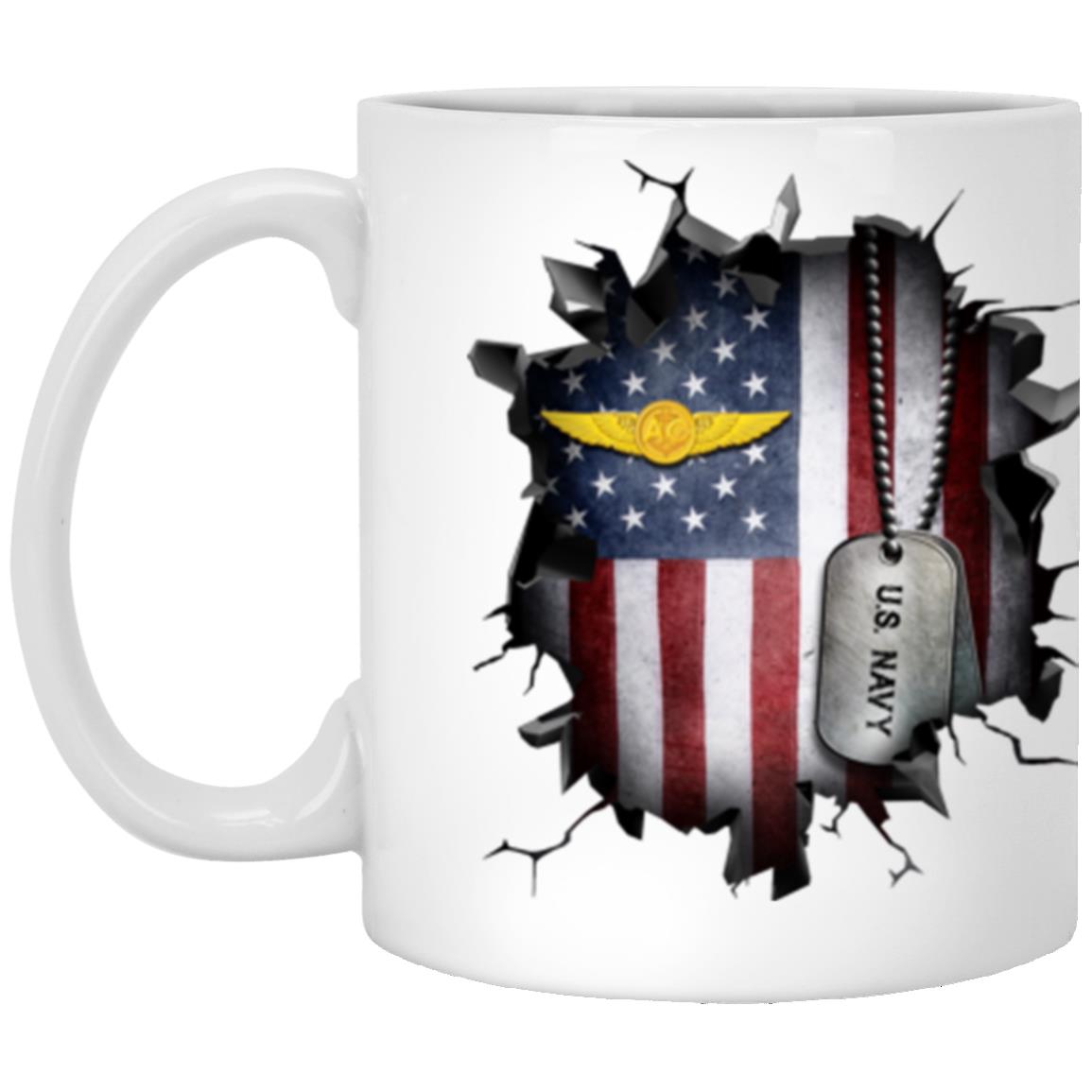 US Navy Naval Aircrew Warfare Specialist 3D Break Effect Coffee Mug 11oz - 15oz White Mug