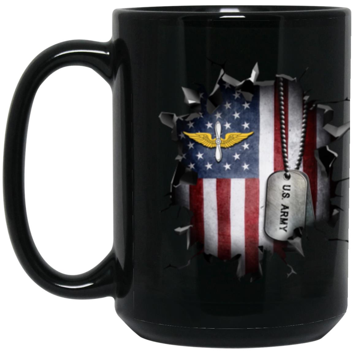 US Army Aviation 3D Break Effect 11oz - 15oz Black Mug