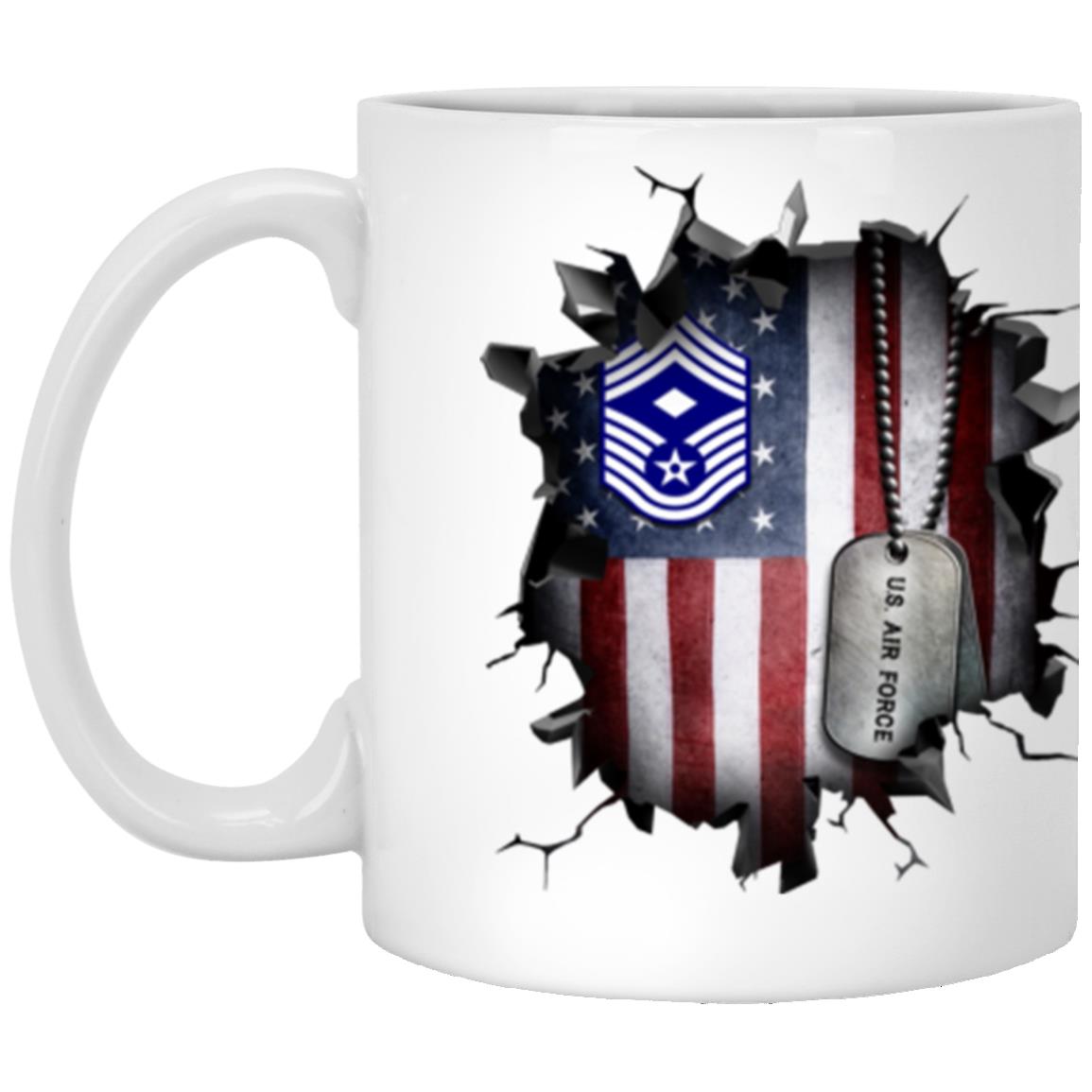 US Air Force E-9 First sergeant E-9 Rank 3D Break Effect Coffee Mug 11oz - 15oz White Mug