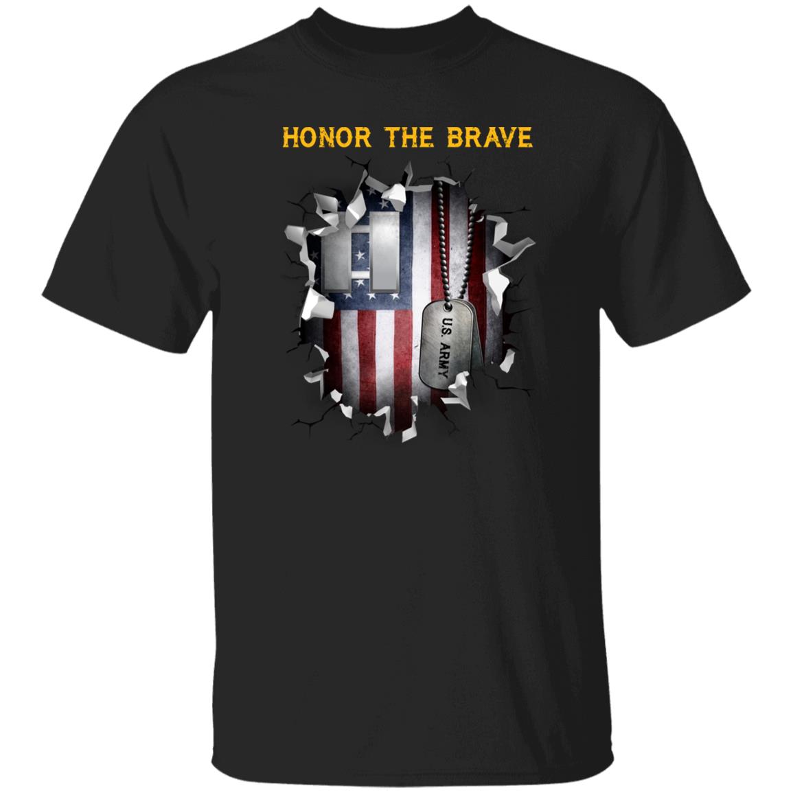 US Army O-3 Captain O3 CPT Commissioned Officer - Honor The Brave Front Shirt
