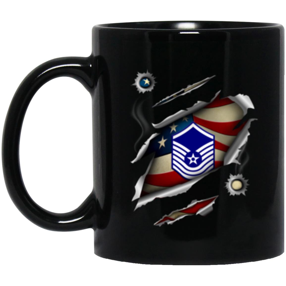 US Air Force E-8 Old Style Rank 11oz - 15oz Black Mug