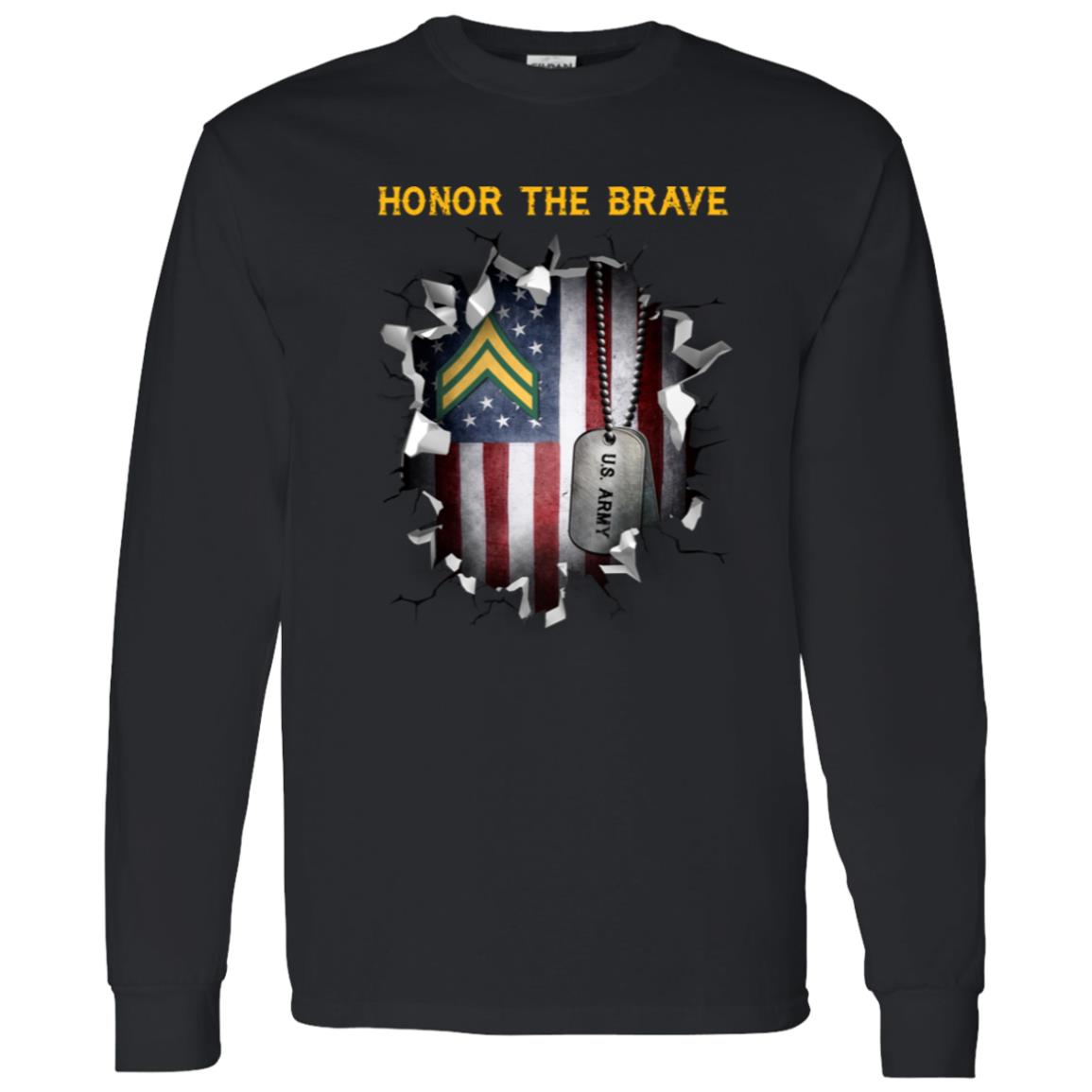US Army E-4 Corporal E4 CPL Noncommissioned Officer - Honor The Brave Front Shirt