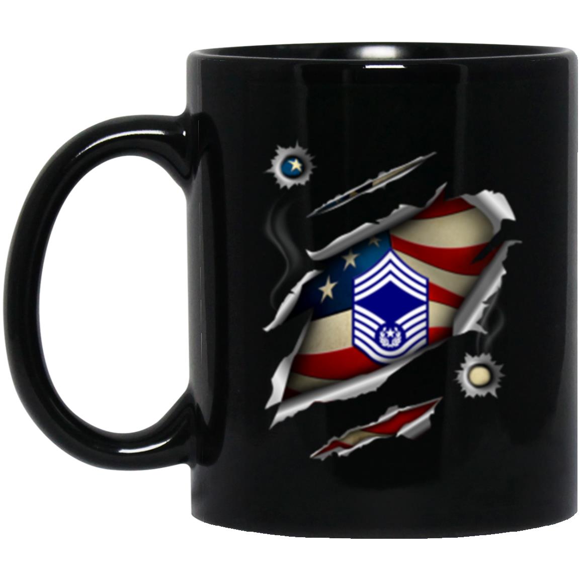 US Air Force E-9 Chief Master Sergeant Of The Air Force E9 CMSAF Noncommissioned Officer (Special) AF Ranks 11oz - 15oz Black Mug