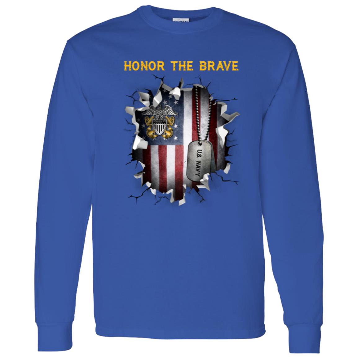 US Navy Officer Cap Device - Honor The Brave Front Shirt