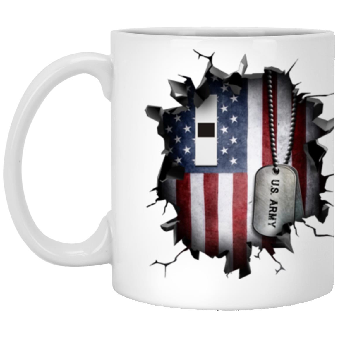 US Army W-1 Warrant Officer 1 W1 WO1 Warrant Officer Ranks 3D Break Effect 11oz - 15oz White Mug