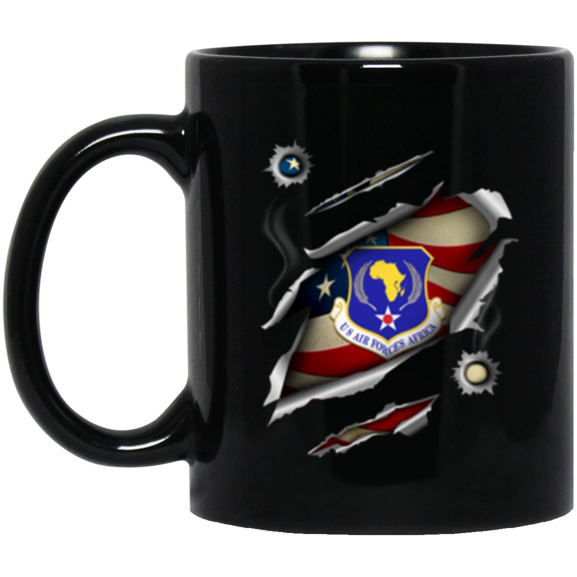 United States Air Forces Africa 3D Bullet Holes Effect 11oz - 15oz Black Mug