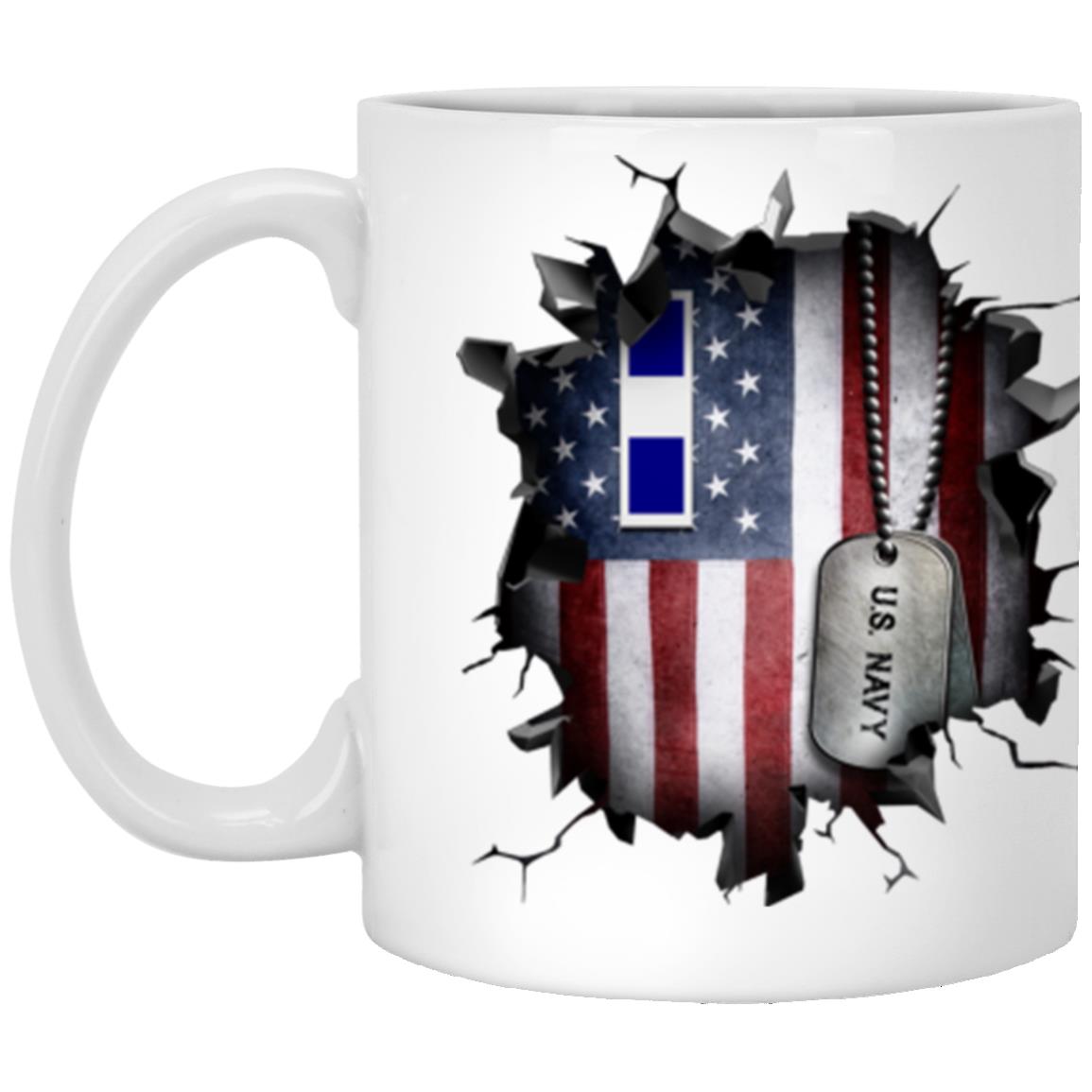 US Navy W-3 Chief Warrant Officer 3 W3 CW3 Warrant Officer 3D Break Effect Coffee Mug 11oz - 15oz White Mug