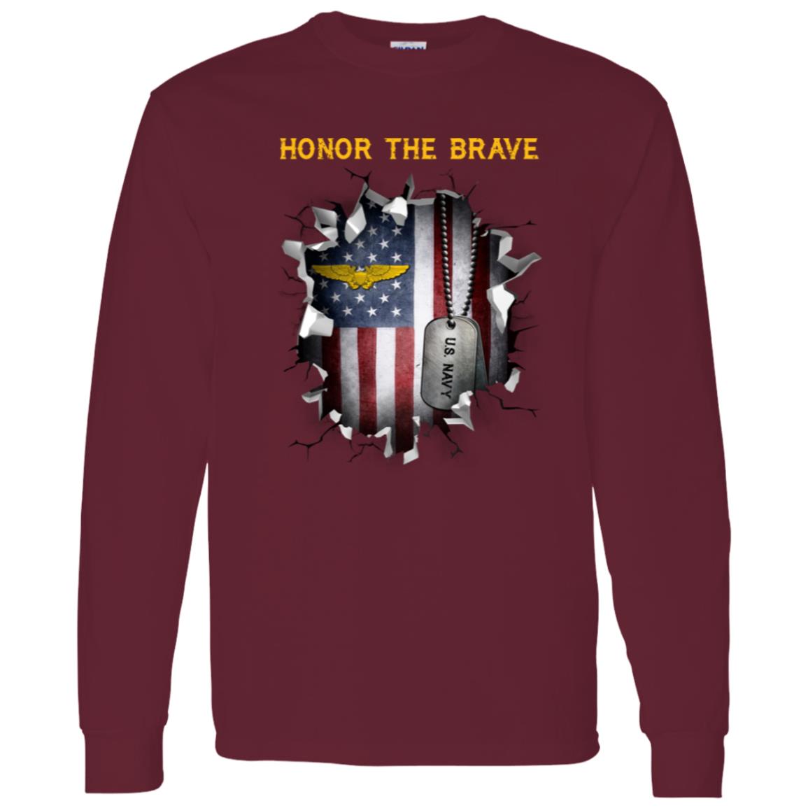US Navy Naval Flight Officer - Honor The Brave Front Shirt