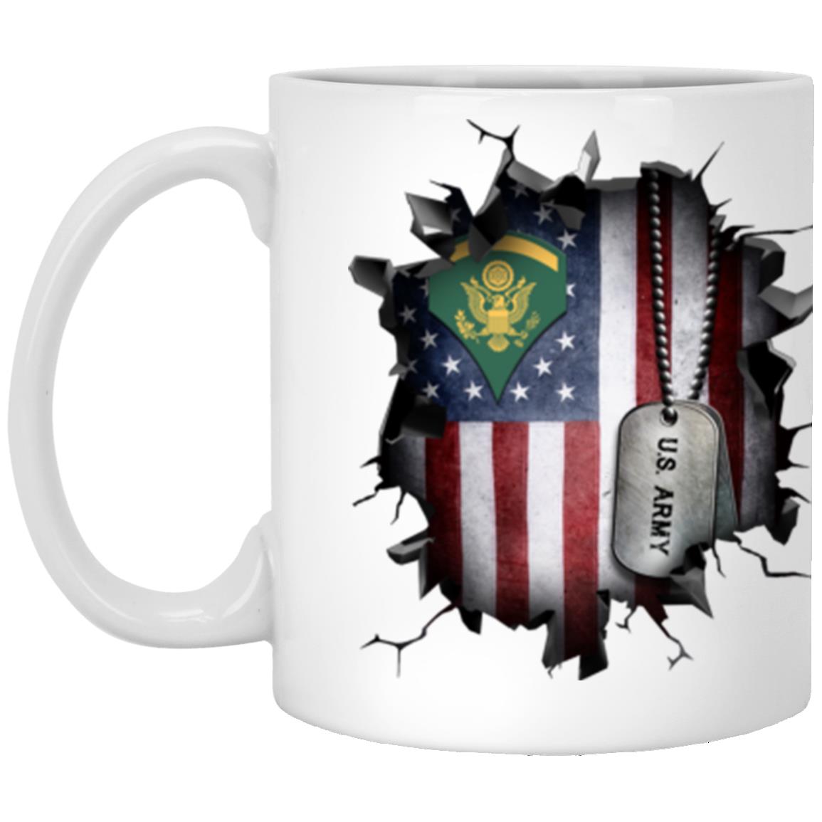 US Army E-5 SPC E5 Specialist Ranks 3D Break Effect 11oz - 15oz White Mug