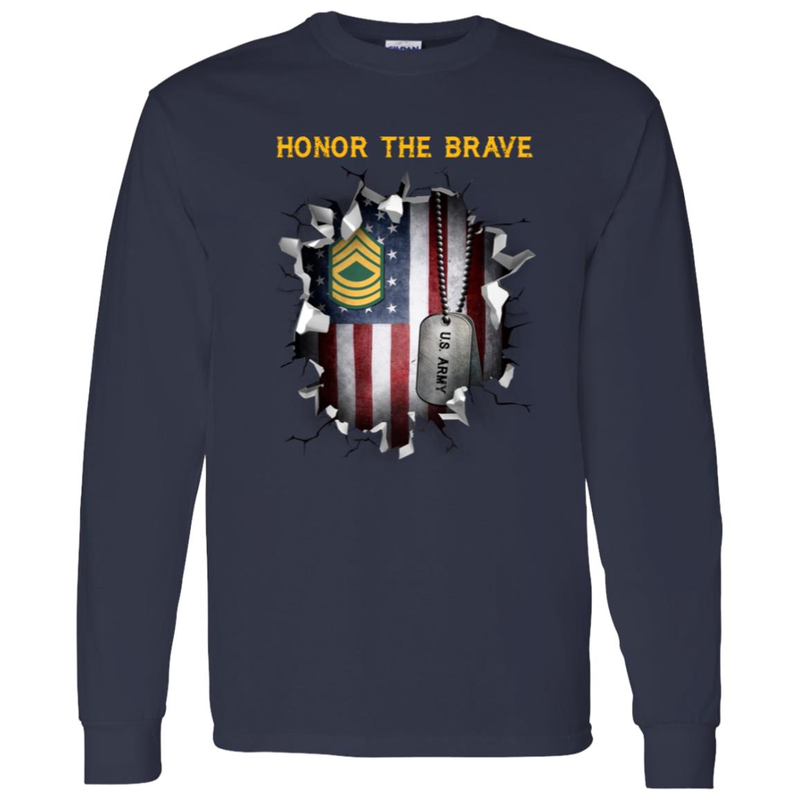 US Army E-8 Master Sergeant E8 MSG Noncommissioned Officer - Honor The Brave Front Shirt