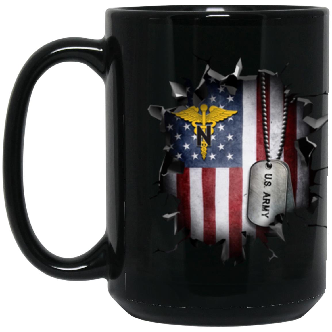 US Army Nurse Corps 3D Break Effect 11oz - 15oz Black Mug