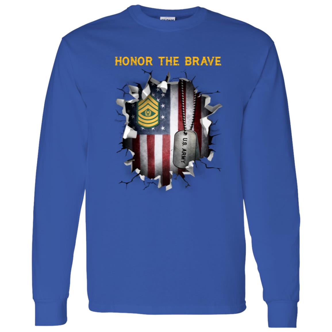 US Army E-9 Command Sergeant Major E9 CSM Noncommissioned Officer - Honor The Brave Front Shirt