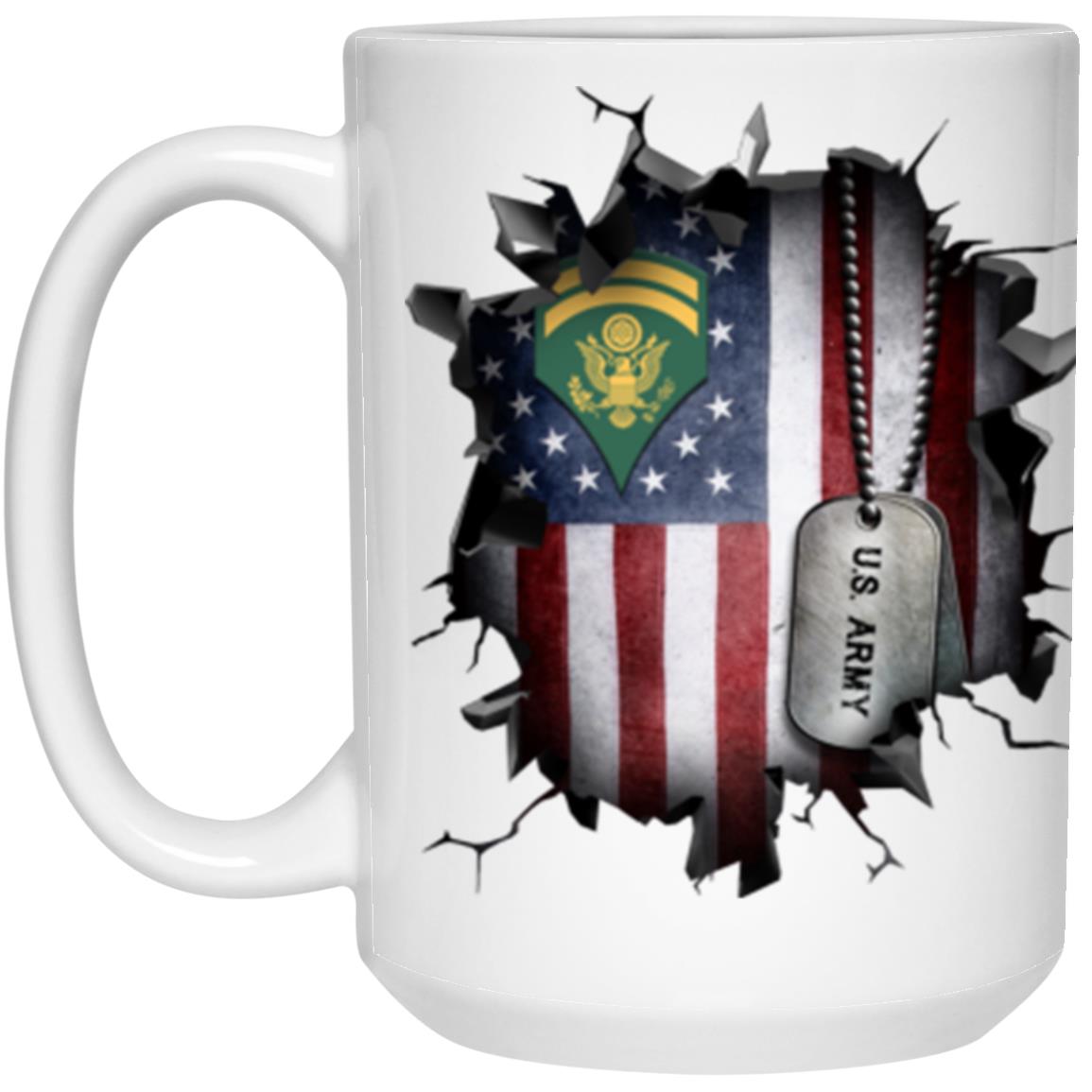 US Army E-6 SPC E6 Specialist Ranks 3D Break Effect 11oz - 15oz White Mug